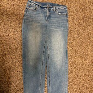 Time and Tru Straight Jeans 12 Light Blue Denim Zip Fly Belt Loops Pockets